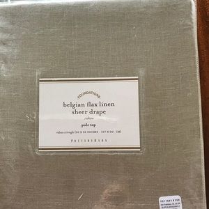 NWT Belgian Flax Linen sheer drapery panels